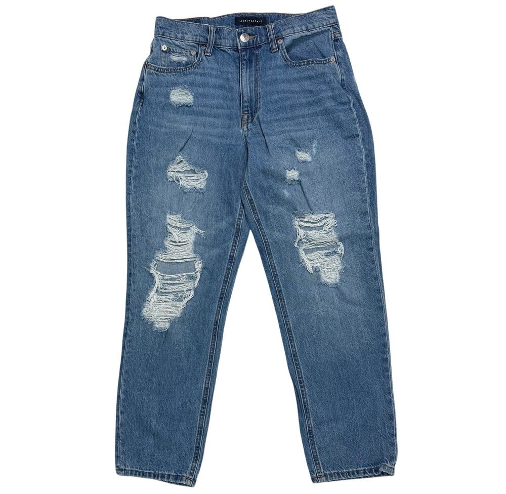 Aeropostale Mom Jeans Ankle Distressed High Rise Denim Women’s 6